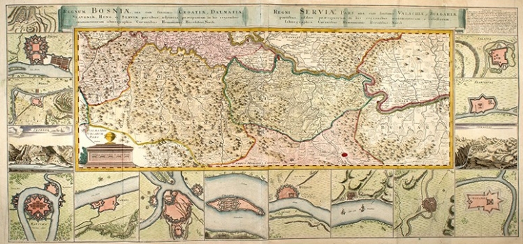 ÖTTINGER, JOHANNES: MAP OF THE KINGDOM OF BOSNIA, SERBIA AND NEIGHBOURING COUNTRIES